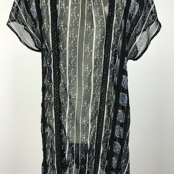 Lucky Brand Sheer Floral Crochet Trim Coverup Dress - Picture 9 of 9